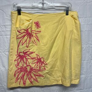 Lilly Pulitzer floral pink and yellow skirt